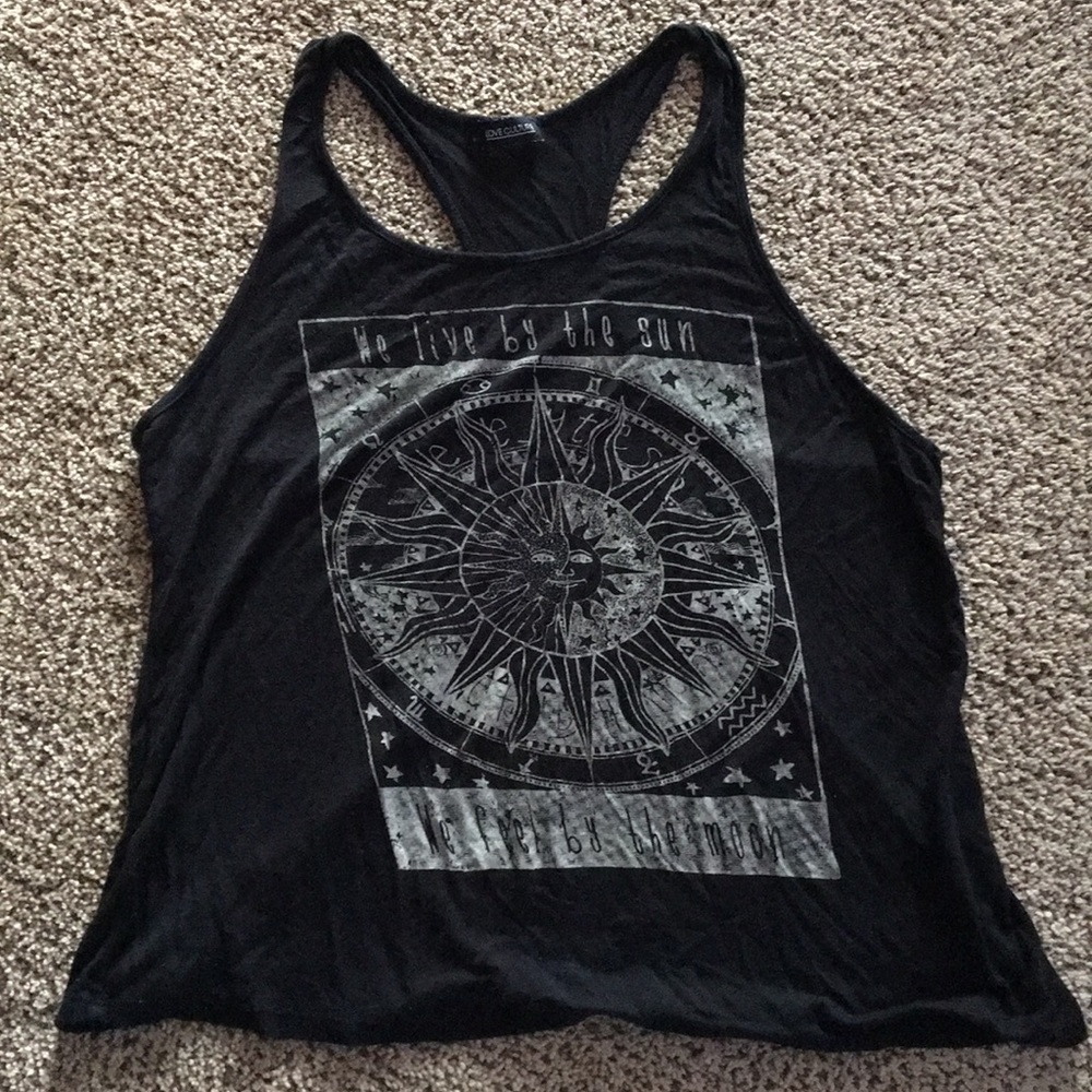 Black Racer Back Tank Top, size Med